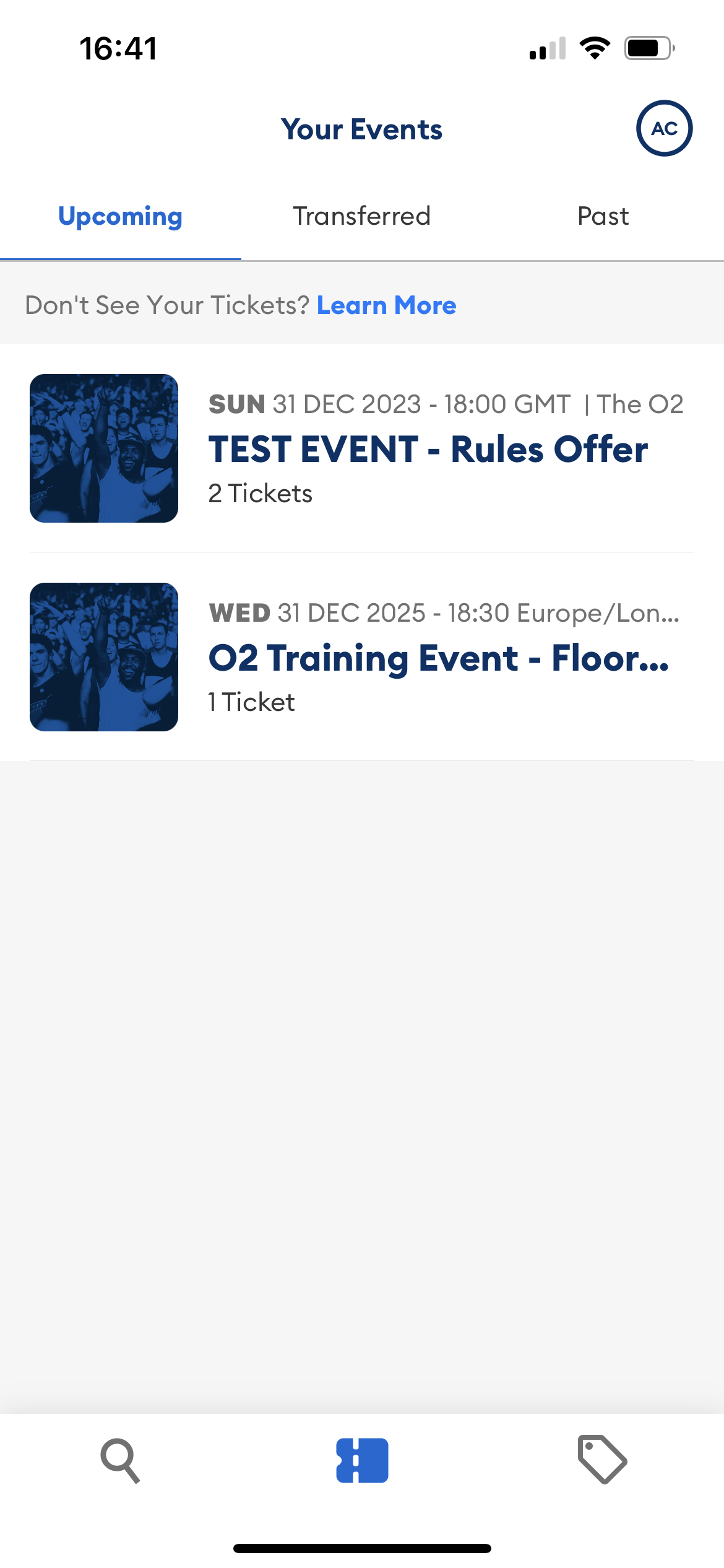 I can't see my tickets in the AXS app – AXS Help Centre